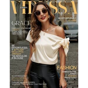 Off The Shoulder Tie Asymmetrical Silk Tank Top